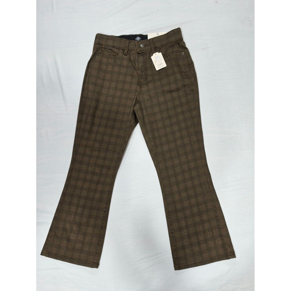 St.John's Bay Size6 Black-Checked, Kick Crop High-Rise, Women's 5 Pocket Jeans